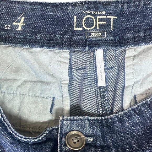 LOFT Denim Shorts Sz 4 Dark Wash Blue #137V - Picture 7 of 8